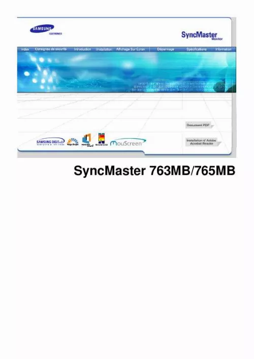 Mode d'emploi SAMSUNG SYNCMASTER 765MB