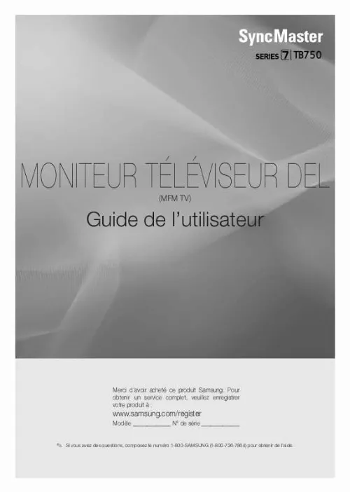Mode d'emploi SAMSUNG SYNCMASTER T27B750ND