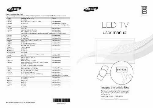 Mode d'emploi SAMSUNG UE40D8000YS