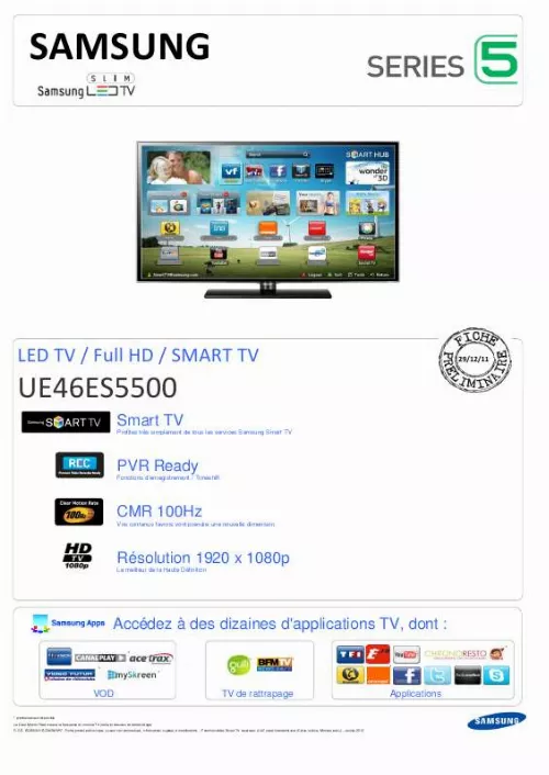 Mode d'emploi SAMSUNG UE46ES5500