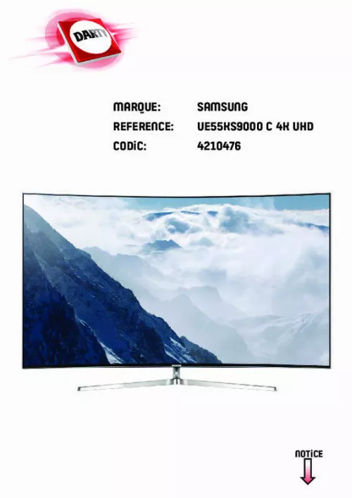 Mode d'emploi SAMSUNG UE55KS9000