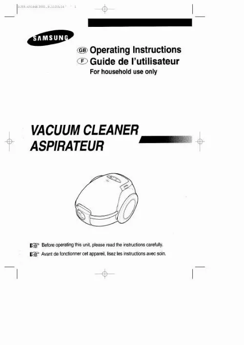 Mode d'emploi SAMSUNG VAC6313SE