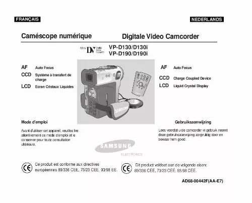 Mode d'emploi SAMSUNG VP-D130I