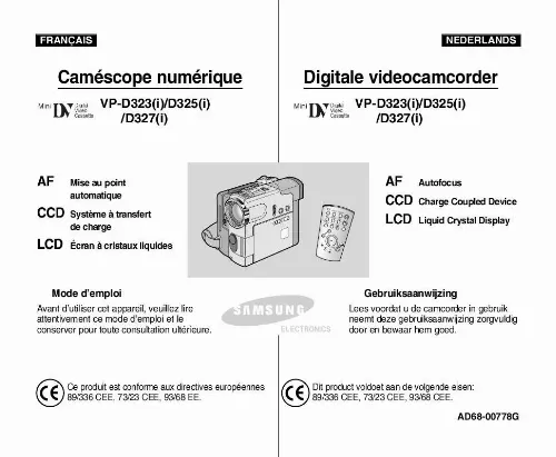 Mode d'emploi SAMSUNG VP-D325I