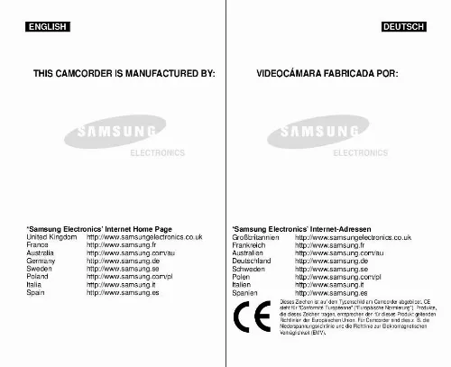 Mode d'emploi SAMSUNG VP-D355