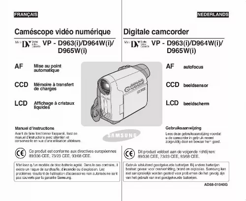 Mode d'emploi SAMSUNG VP-D964W(I)