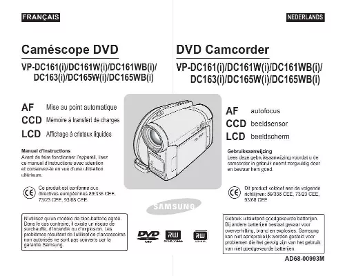 Mode d'emploi SAMSUNG VP-DC161W(I)