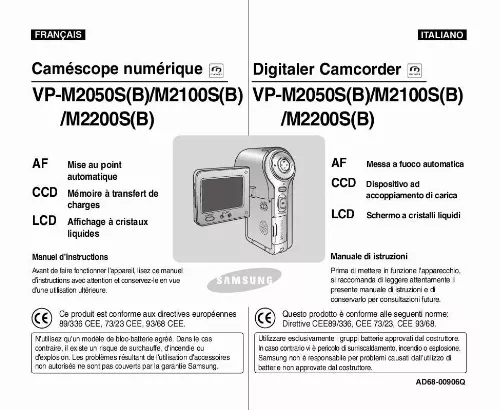 Mode d'emploi SAMSUNG VP-M2100BMEM