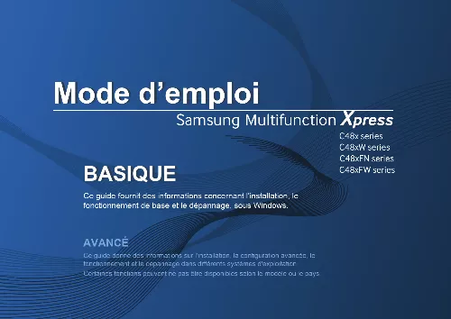 Mode d'emploi SAMSUNG XPRESS C483W