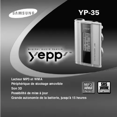 Mode d'emploi SAMSUNG YP-35H