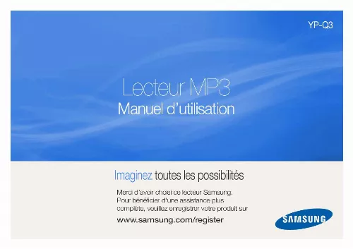 Mode d'emploi SAMSUNG YP-Q3AB