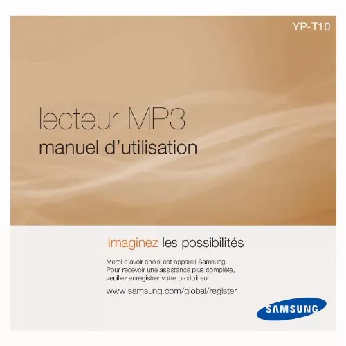 Mode d'emploi SAMSUNG YP-T10JAU