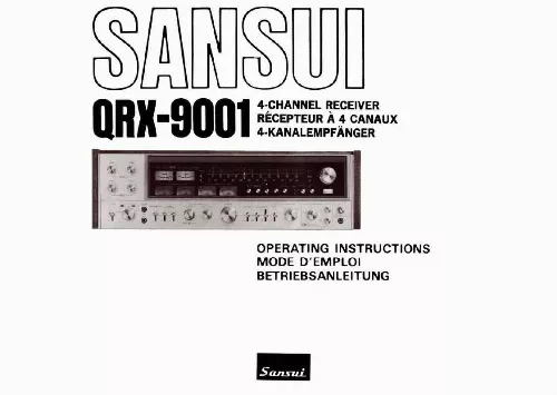 Mode d'emploi SANSUI QRX-9001