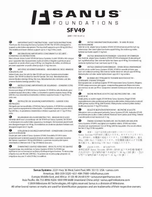 Mode d'emploi SANUS SFV49