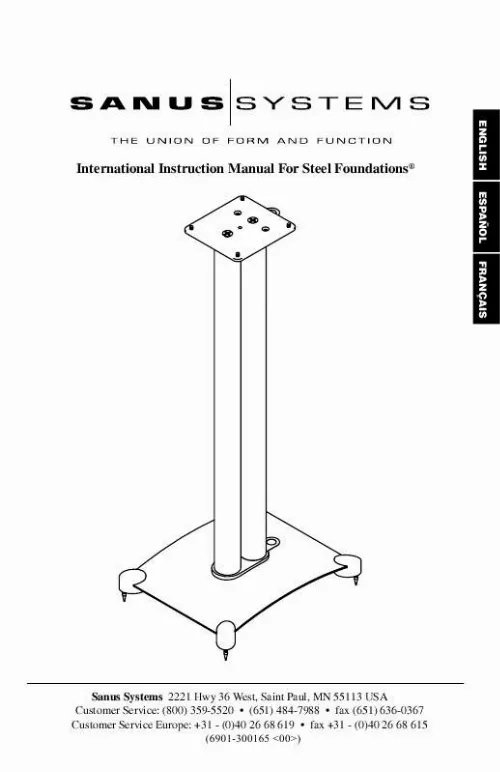 Mode d'emploi SANUS STEEL FOUNDATIONS-SF22 SF26 SF30 SF34