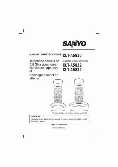 Mode d'emploi SANYO CLT-A5830