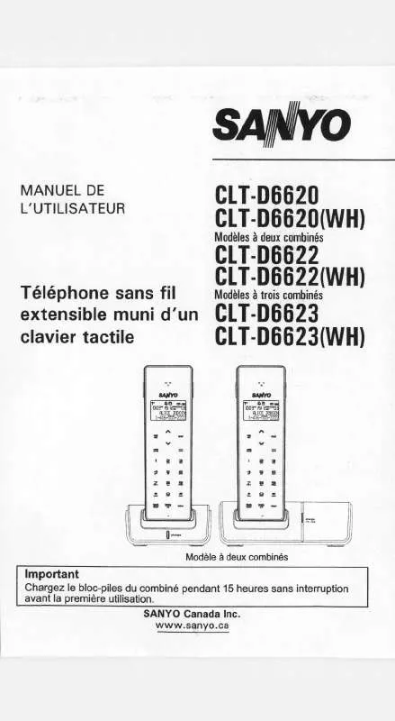 Mode d'emploi SANYO CLT-D6620