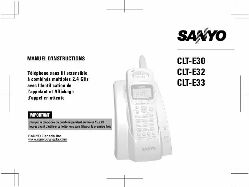 Mode d'emploi SANYO CLT-E33