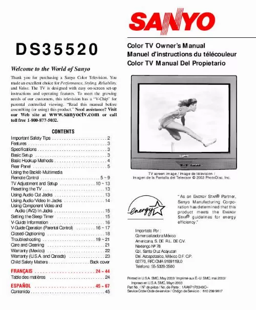 Mode d'emploi SANYO DS35520