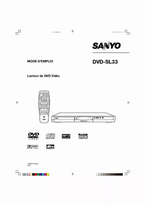 Mode d'emploi SANYO DVD-SL33