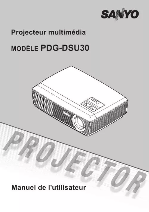 Mode d'emploi SANYO PDG-DSU30