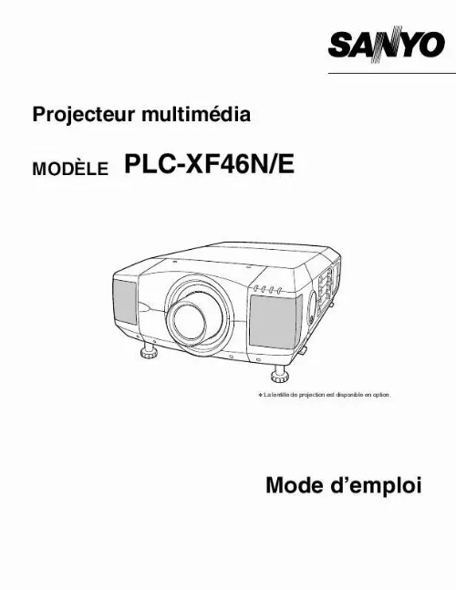 Mode d'emploi SANYO PLC-XF46N