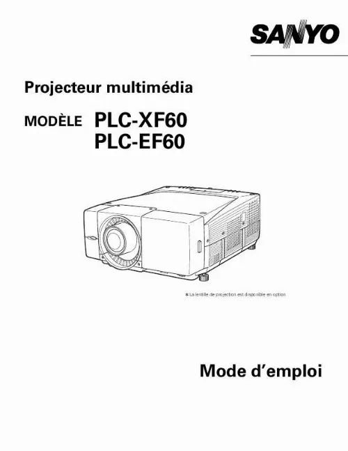 Mode d'emploi SANYO PLC-XF60