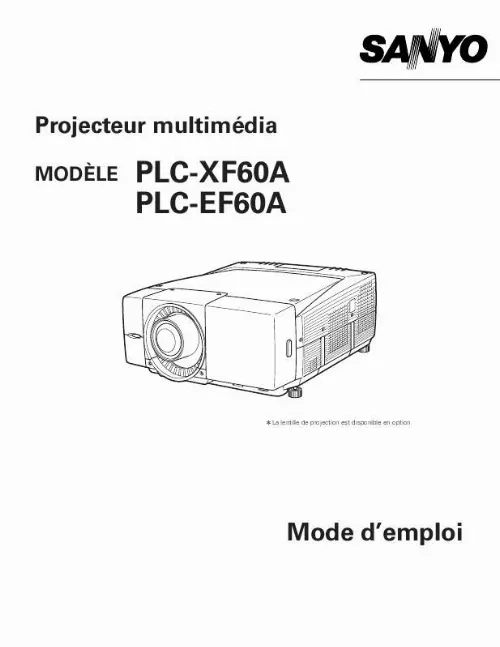 Mode d'emploi SANYO PLC-XF60A