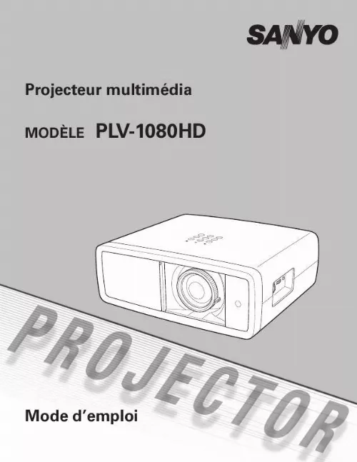 Mode d'emploi SANYO PLV-1080HD