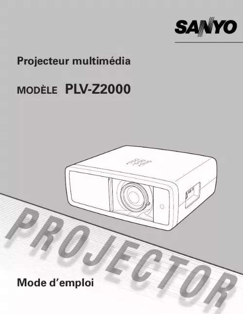 Mode d'emploi SANYO PLV-Z2000