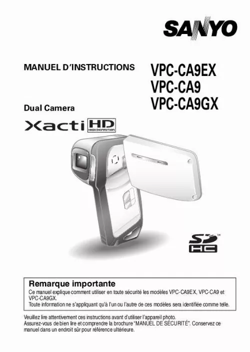 Mode d'emploi SANYO VPC-CA9