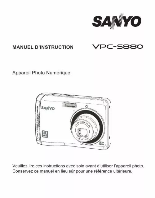 Mode d'emploi SANYO VPC-S880