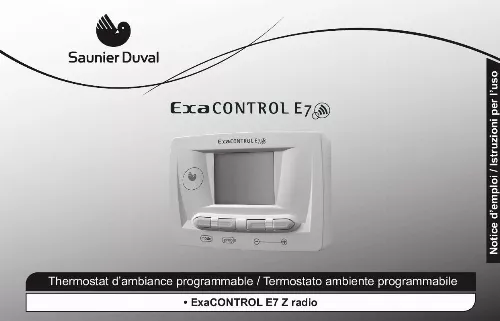 Mode d'emploi SAUNIER DUVAL EXACONTROL E7 Z RADIO