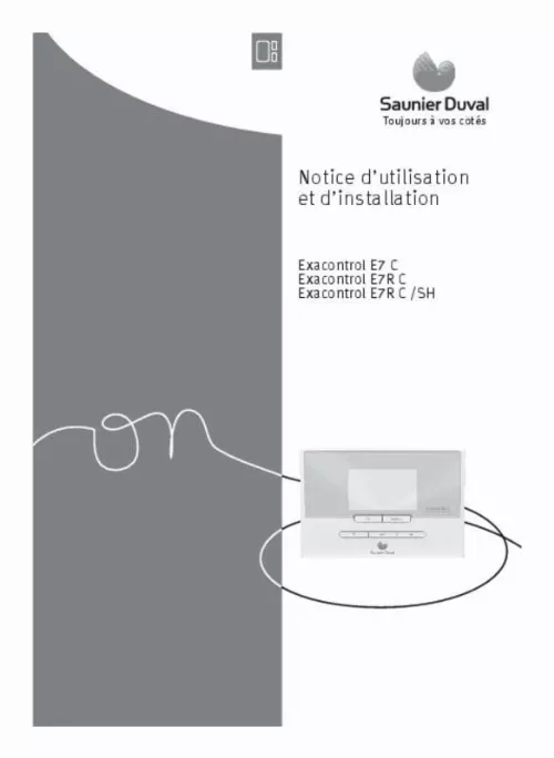 Mode d'emploi SAUNIER DUVAL EXACONTROL E7C