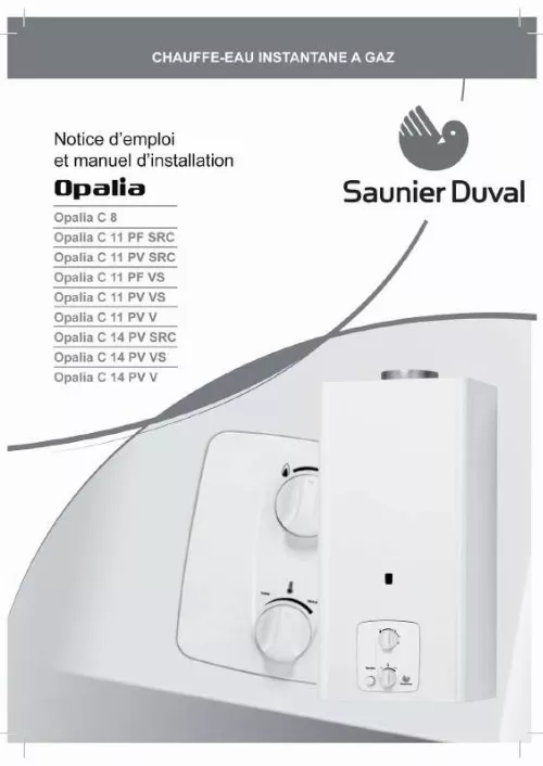 Mode d'emploi SAUNIER DUVAL OPALIA C11 PV V