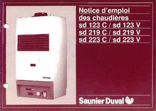 Mode d'emploi SAUNIER DUVAL SD 123 V