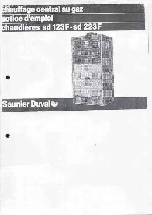 Mode d'emploi SAUNIER DUVAL SD 123F