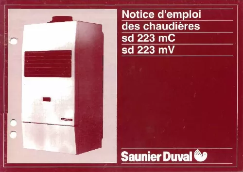 Mode d'emploi SAUNIER DUVAL SD 223 MV