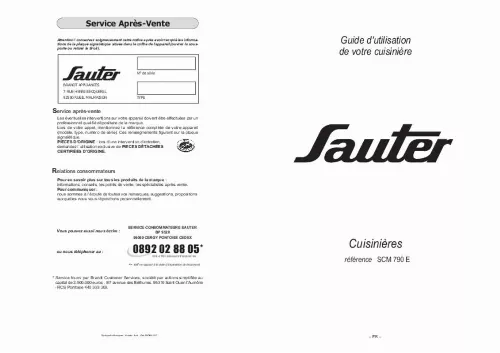 Mode d'emploi SAUTER SCM 790 E