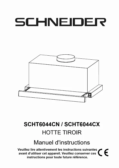 Mode d'emploi SCHNEIDER SCHT6044CX