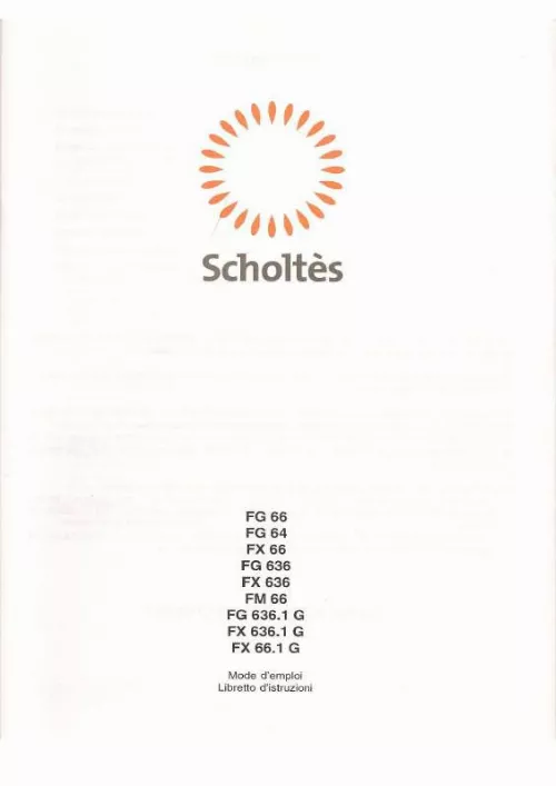 Mode d'emploi SCHOLTES FG 636-1 G