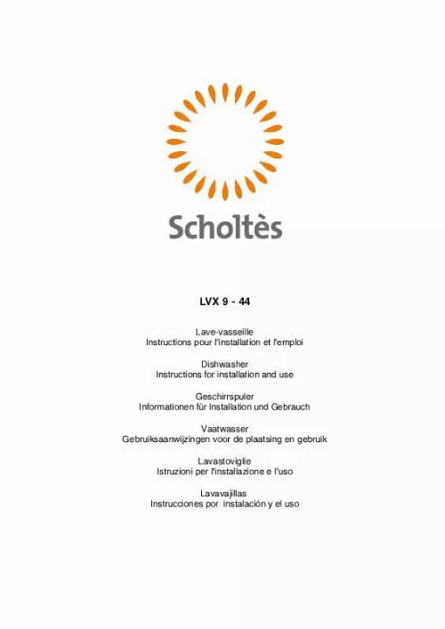 Mode d'emploi SCHOLTES LVX 9-44