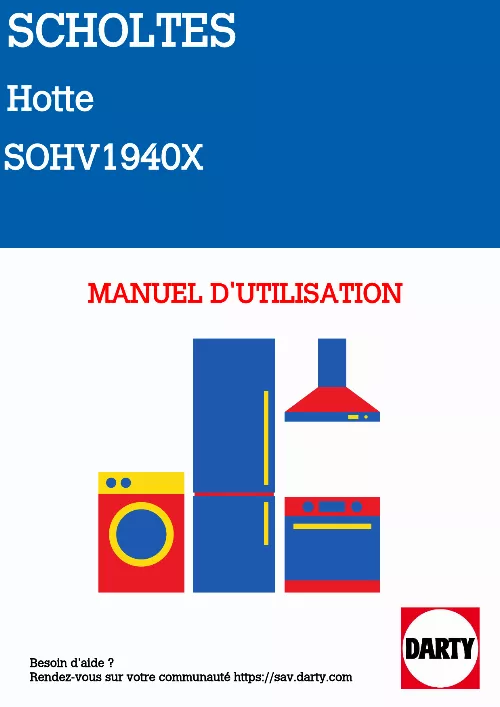 Mode d'emploi SCHOLTES SOHV1940X