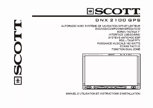 Mode d'emploi SCOTT DNX 2100