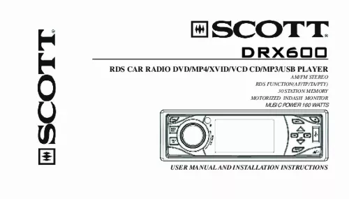 Mode d'emploi SCOTT DRX 600