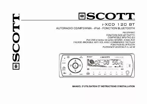 Mode d'emploi SCOTT I-XCD 120 BT