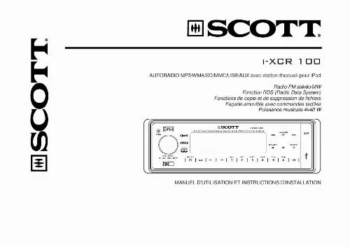 Mode d'emploi SCOTT IXCR 100