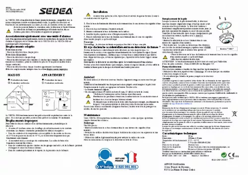 Mode d'emploi SEDEA FTS-598001