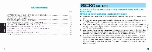 Mode d'emploi SEIKO 6R15 AUTOMATIC