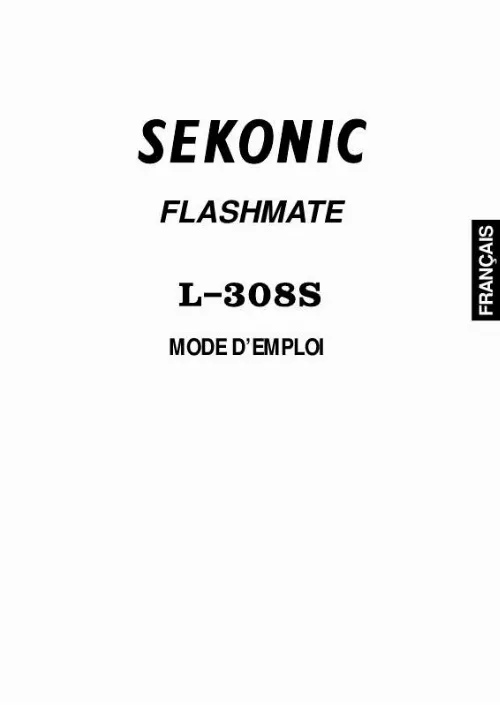 Mode d'emploi SEKONIC FLASHMATE L-308S
